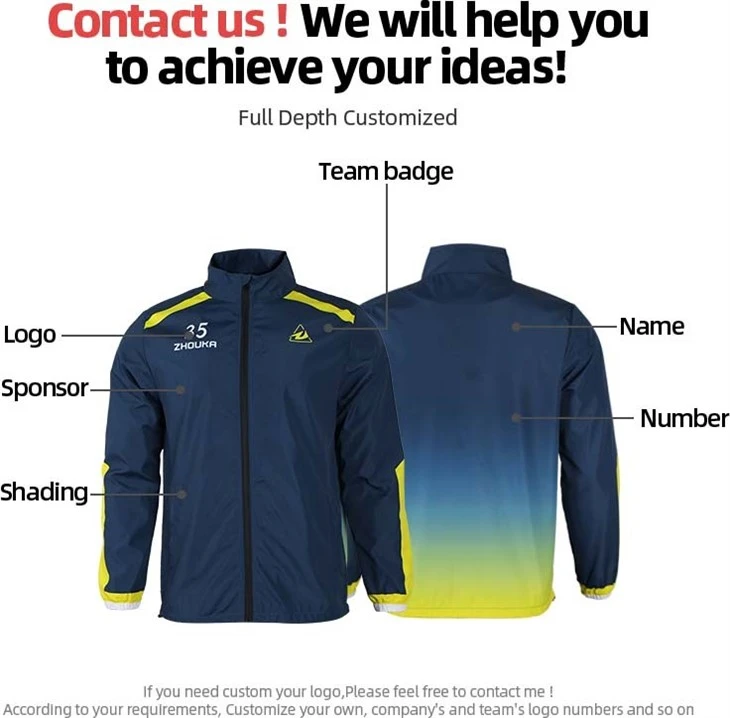 Custom Digital Print Half Zipper Hooded Football Windbreaker Tracksuits Waterproof Pullover Men Soccer Sport Windbreaker Jacket suppliers